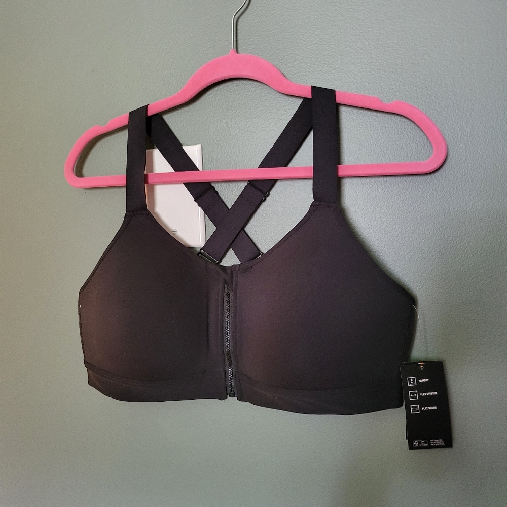 Ideology Black Molded Cup Sports Bra, Size XL